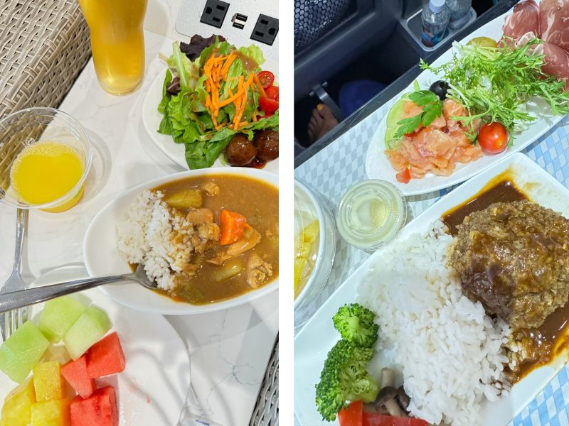ANA国際線ラウンジのご飯と機内食