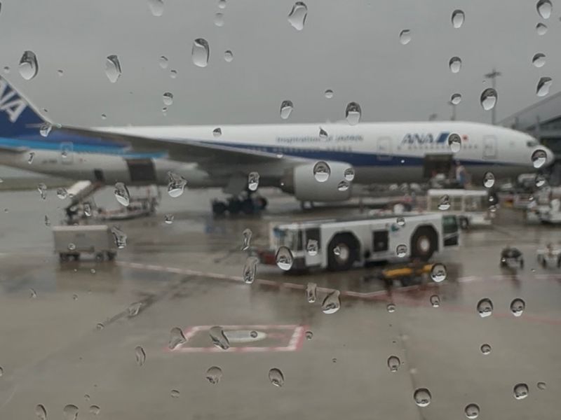 雨の関空